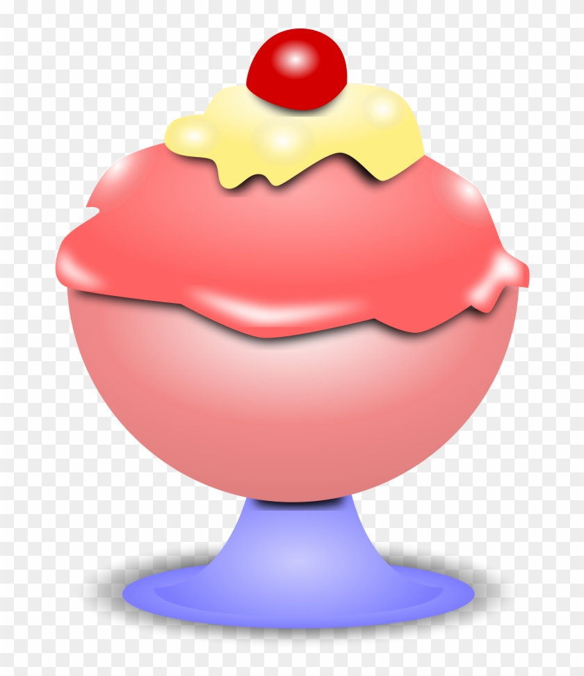 Ice Cream Cone With A Cherry Clipart, Vector Clip Art - Ice Cream Cup Clipart #429832