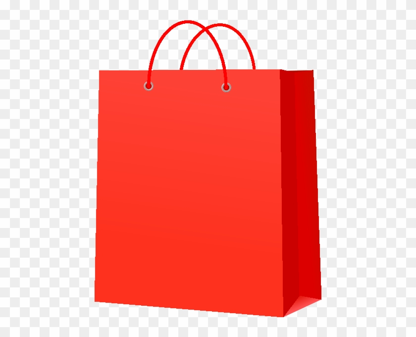 Paper Bag Red Vector Icon - Design Bag Icon Vector #429917
