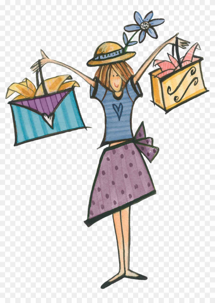 Shopping Girl Image - Png Cartoon Shopping Girls #429941