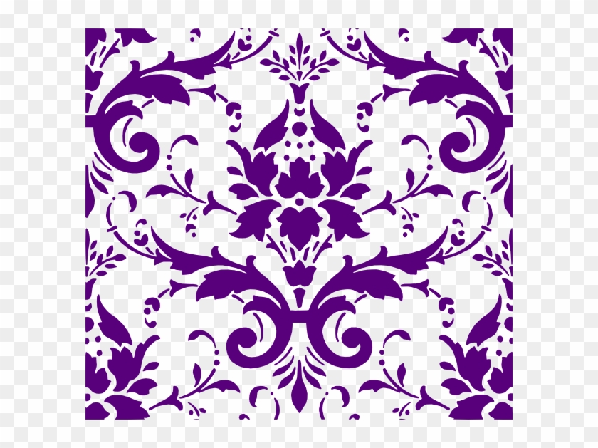 Pink Damask Clip Art - Purple Background Clip Art #429984