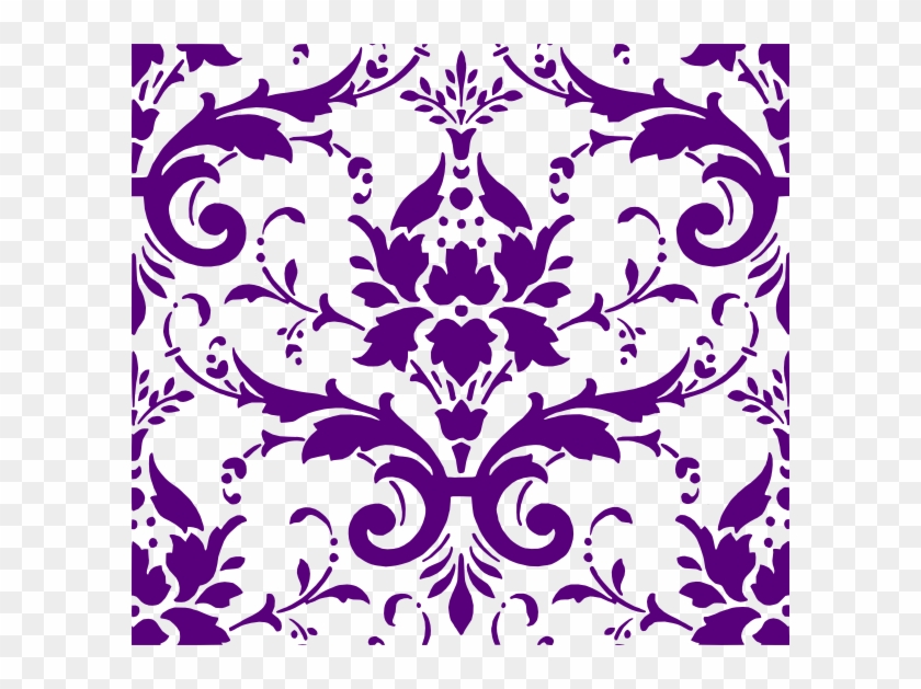 Pink Damask Clip Art - Purple Background Clip Art #429984