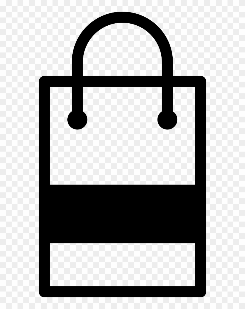 Shopping Bag Outline With A Gross Black Horizontal - Black And White Shopping Bag #430110