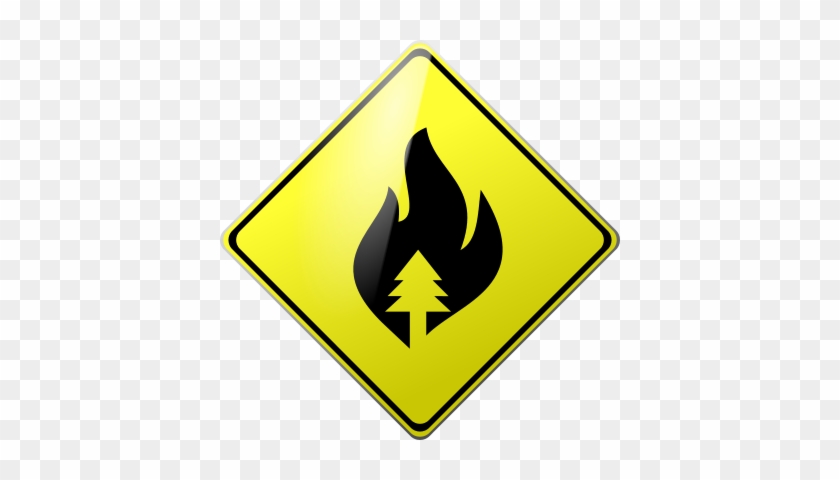 Caution Forest Fires - Winding Road Sign Clip Art #430157