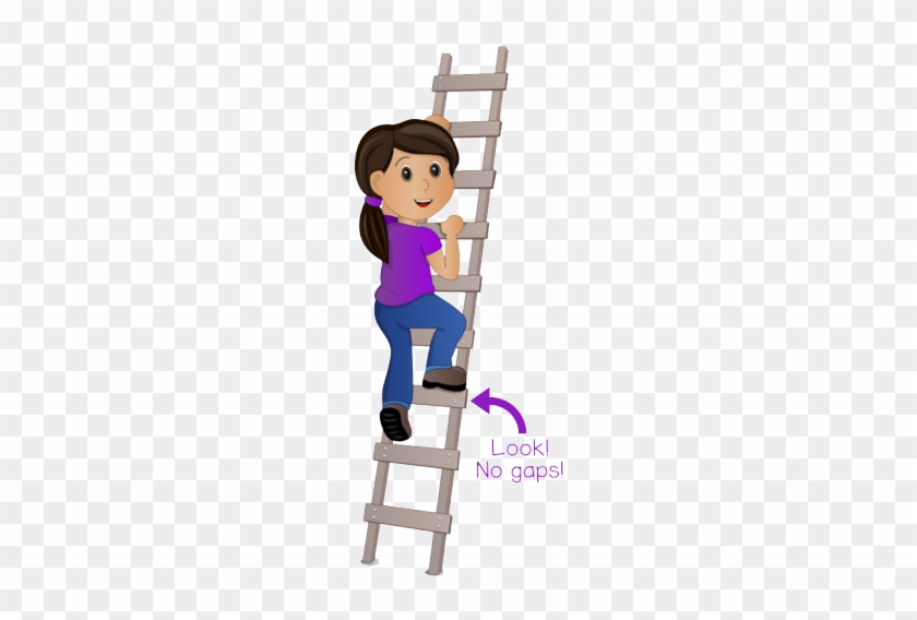 The ' No Gaps ' Approach To Reading And Spelling - Girl Climbing Ladder Clipart #430212