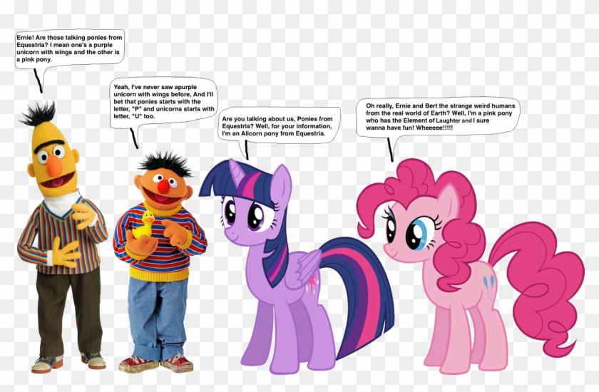 Darthraner83, Bert, Crossover, Ernie, Pinkie Pie, Pony, - Ernie And Bert Cartoon #430230
