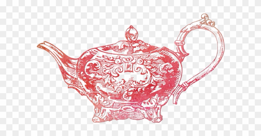 Pink Teapot Cliparts 11, Buy Clip Art - Red Antique Teapot Round Ornament #430480
