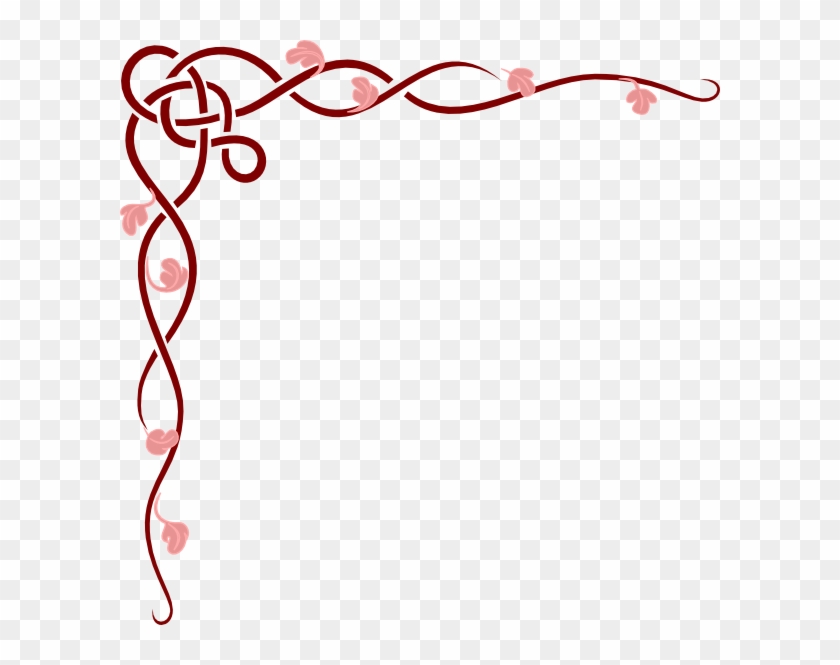 Corner Scroll Borders Clipart - Corner Border Design Red #430719