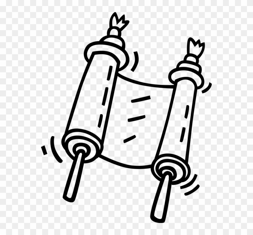 Vector Illustration Of Hebrew Sefer Torah Parchment - Sefer Torah #430732