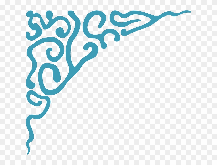 Decoration, Fancy, Flourish, Ornament - Blue Corner Borders Png #430731