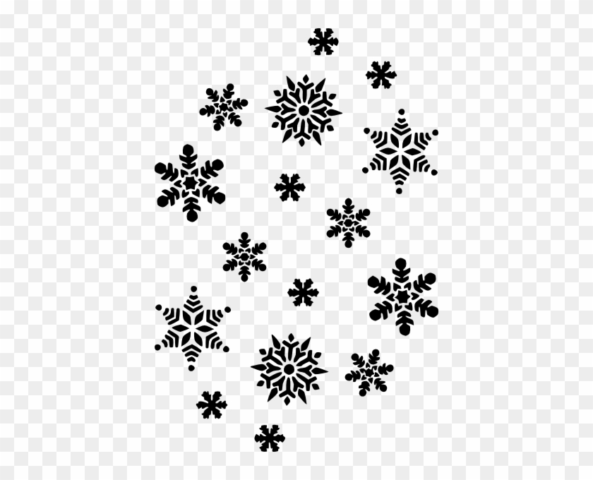 Snowflakes Silhouette Clip Art Free Vector / 4vector - Black And White Snowflakes #430877