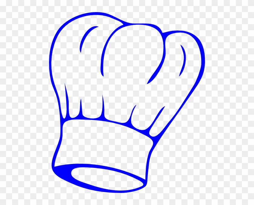 Chef Hat Blue Clip Art At Clker - Chef Hat Black And White #430894