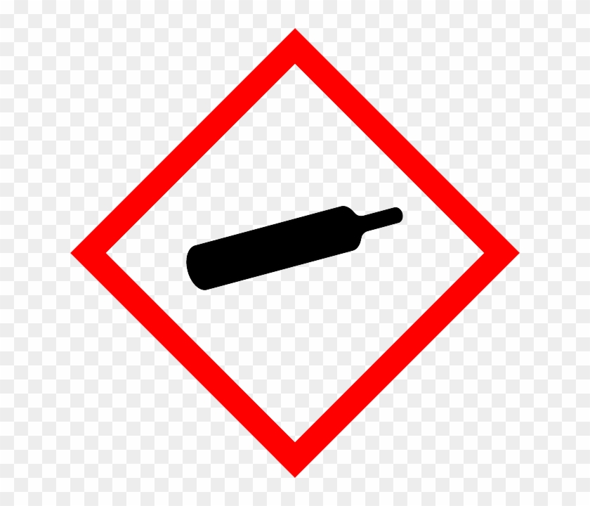 Bottle, Warning, Attention, Ghs, Red, Sign, Symbol - Ghs Gas Cylinder Pictogram #431087