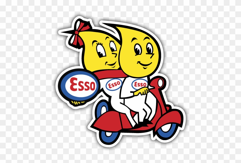 Esso Man on Scooter Stickers 