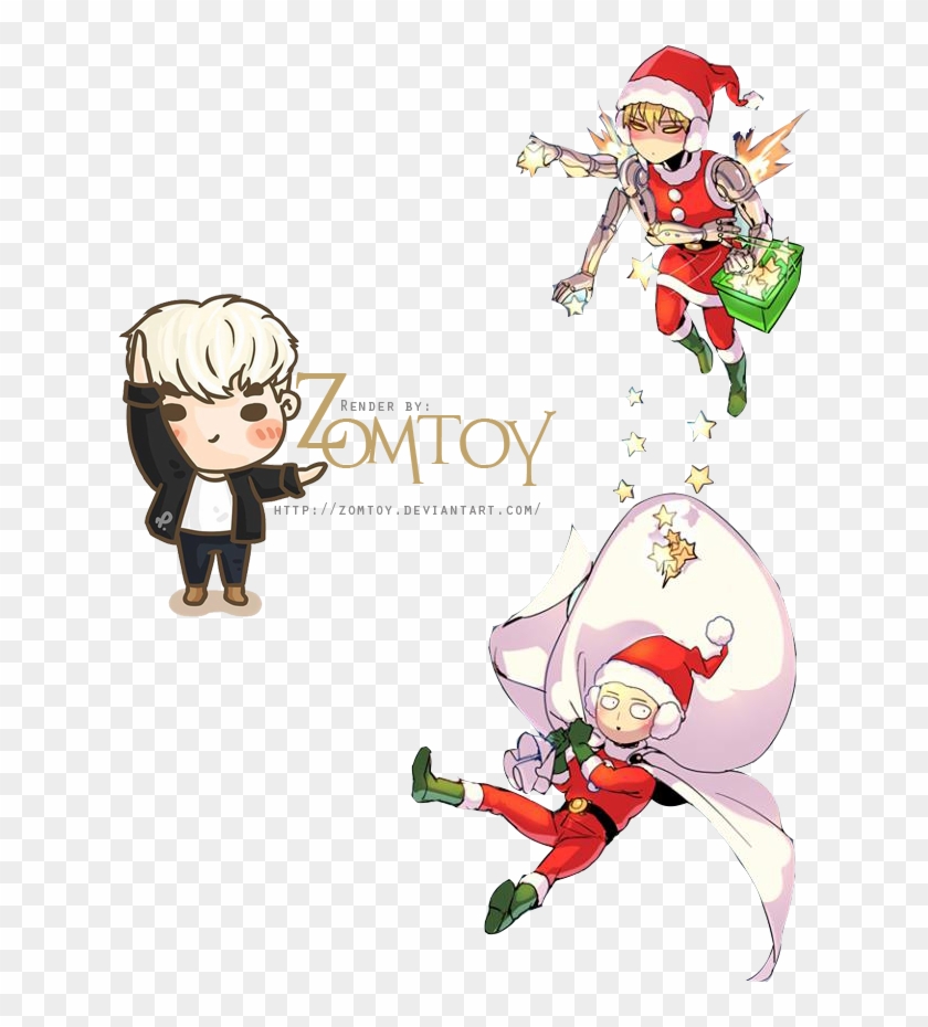 Saitama Y Genos -merry Christmas [render] By Zomtoy - Cartoon #431359
