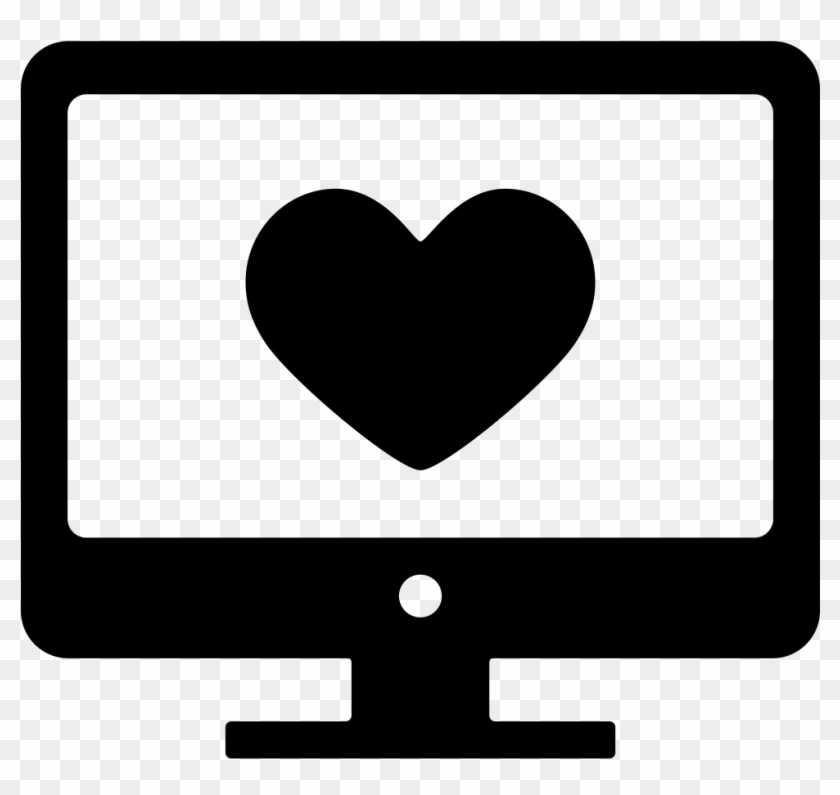 Desktop Computer Displaying An Image Of A Heart - Computer Screen Icons #431566