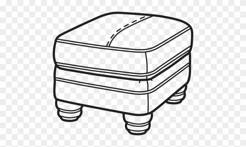 Leather Ottoman Without Nailhead Trim - Ottoman Clipart #431756