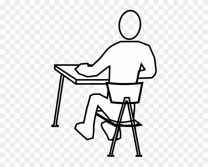 Student Attention Clip Art At Clker - Easy Drawing Of Someone Studying #431917