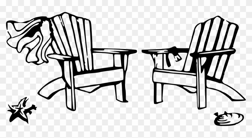 Adirondack Beach Chair Clipart 3 By Jamie - Black And White Beach Clipart #432022