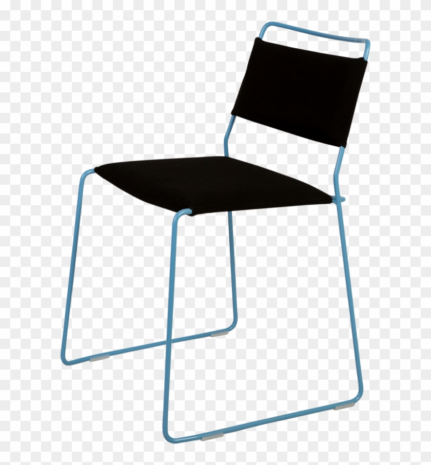 One Wire Chair Blue Frame Black Cushion - Stool #432048