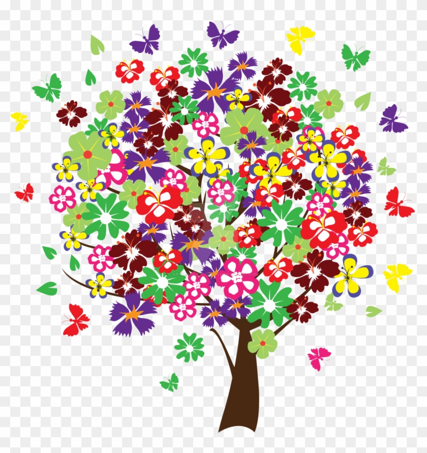 Clipart Of Colorful Tree - Colorful Vector Tree Png #432091