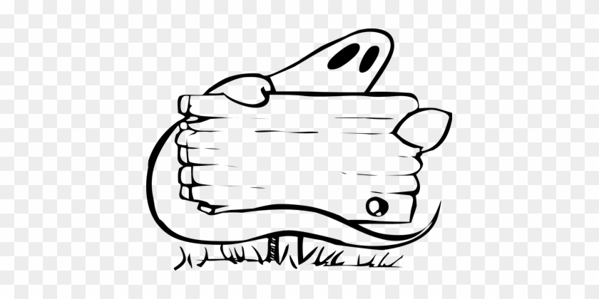 Ghost Signpost Sign Cartoon Halloween Spir - Halloween Coloring Name Tags #432220