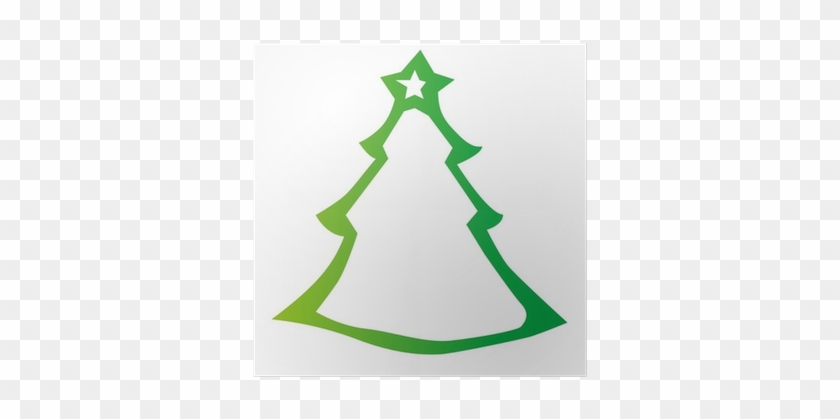 Póster Verde Árbol De Navidad Estrella Esquema De Funcionamiento - Furniture #432242