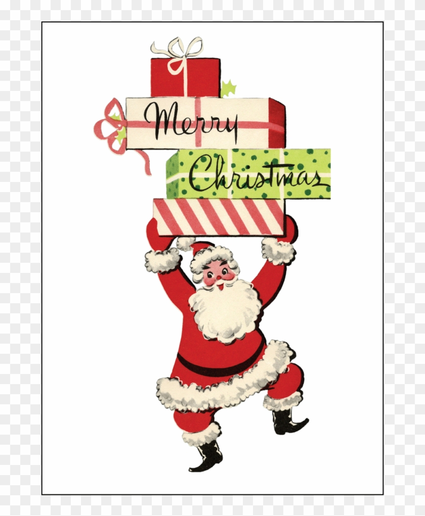 Santa With Packages Christmas Card Set - Santa With Packages Christmas Card Set #432422