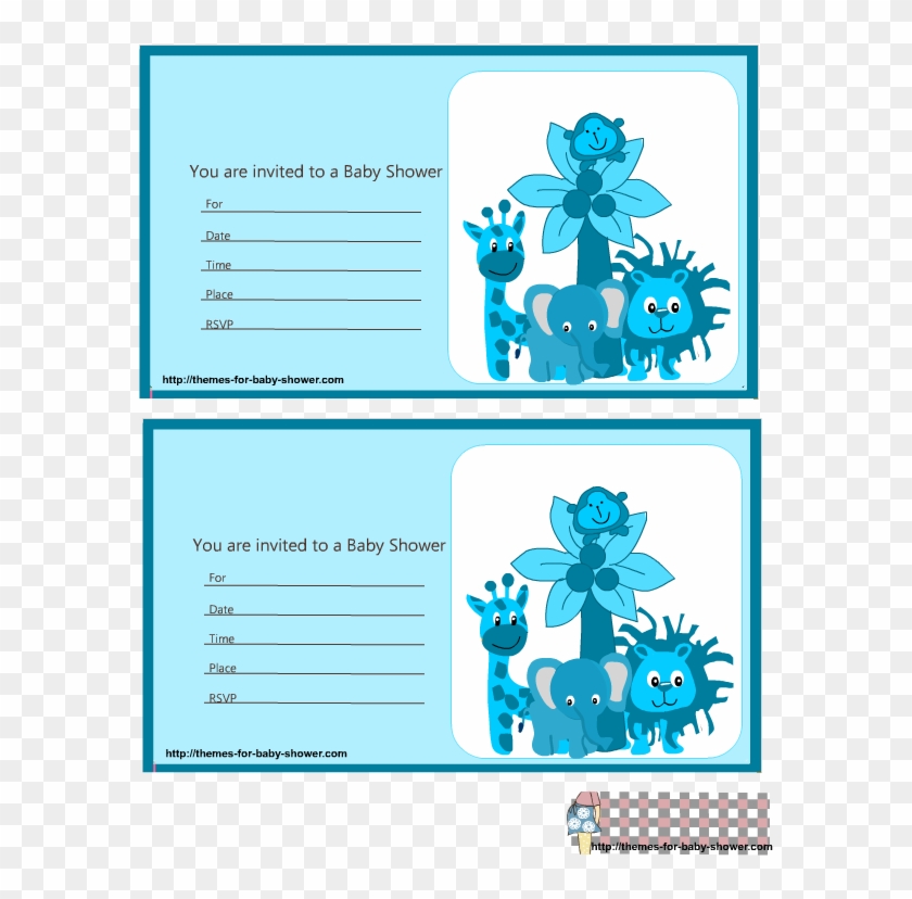 Safari Baby Shower Invitations 5 - Blue Safari Baby Shower Invitations #432511