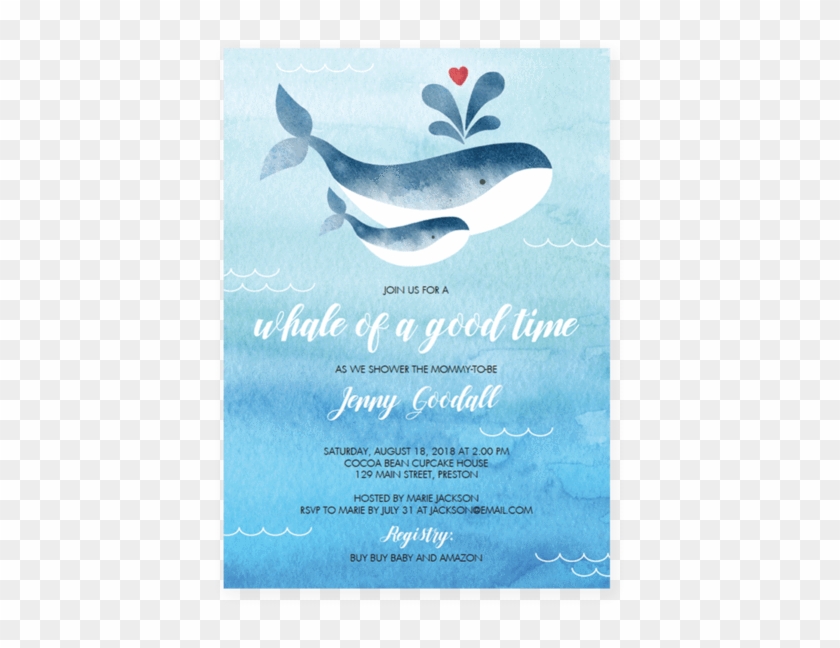 Whale Baby Shower Invitation Template - Gender Neutral Whale Baby Shower Invites #432545