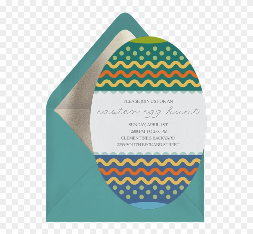 Painted Egg Invitation In Green - Beanie #432692