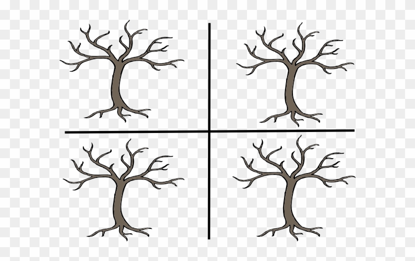 4 Trees Clip Art At Clker - Bare Tree Clip Art #432895