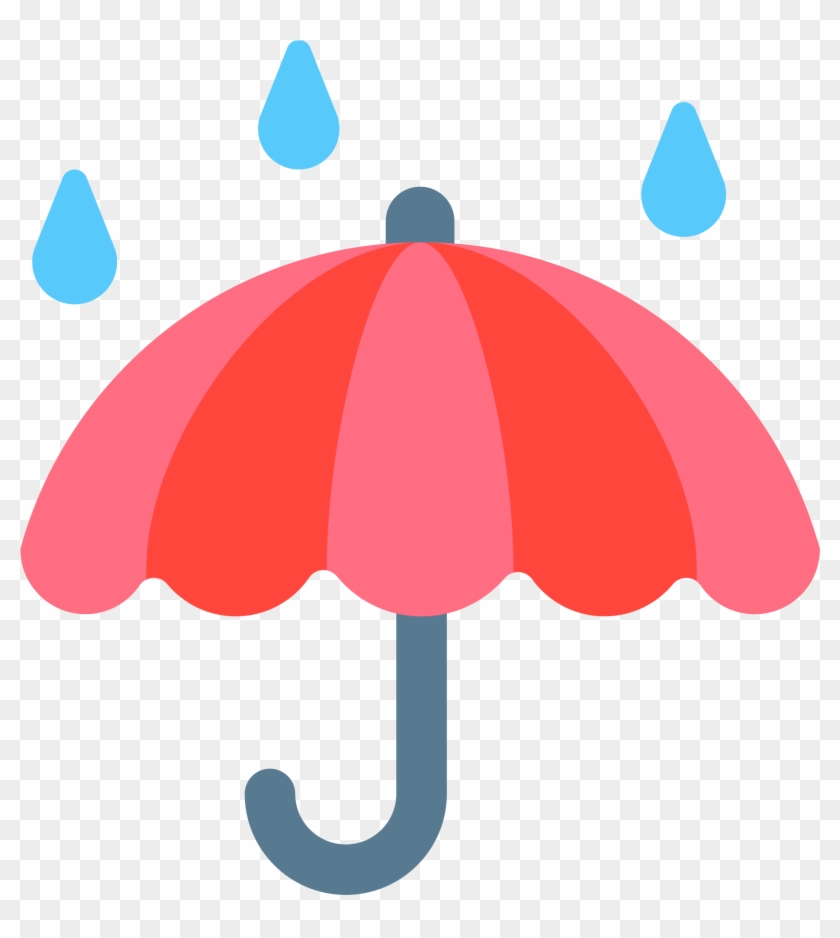 Open - Umbrella With Rain Png #433404