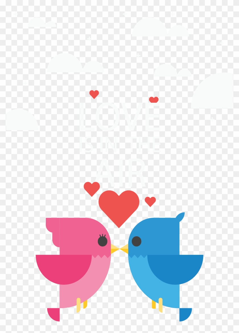 Bird Kiss Clip Art - Passarinhos Se Beijando Png #433692