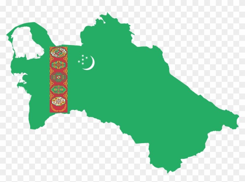 Turkmenistan Map Flag - Turkmenistan Map Outline #433725