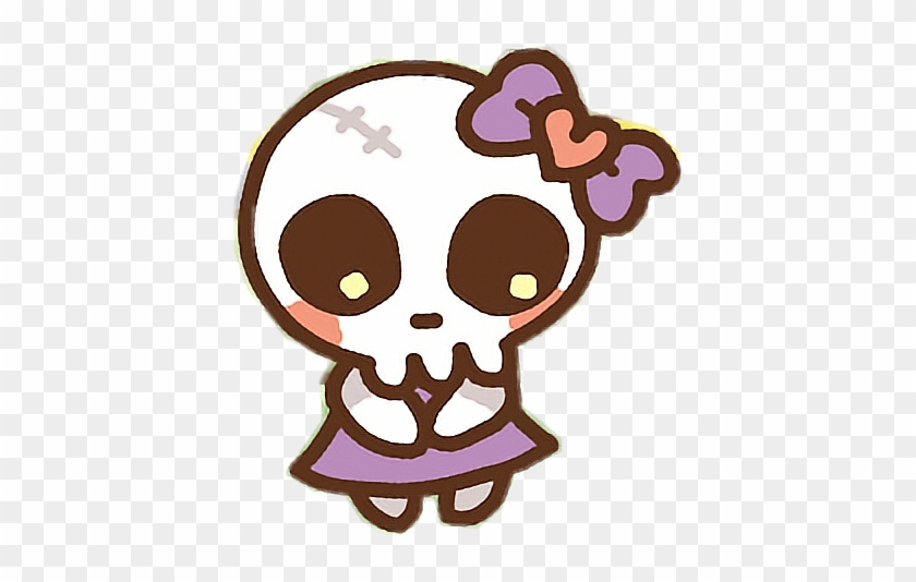 Skeleton Clipart Bow - Skull Keychain/ Halloween / Creepy / Cute / Kawaii #433884