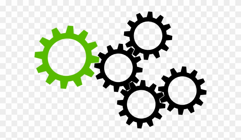Green And Black Cogs Clip Art At Clipart - Cogs Vector Free Download #434122