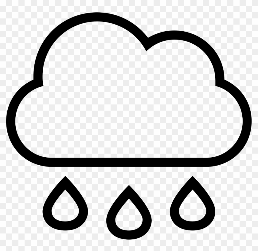 Rain Cloud With Drops Falling Weather Stroke Interface - Simbolo Lluvia #434257