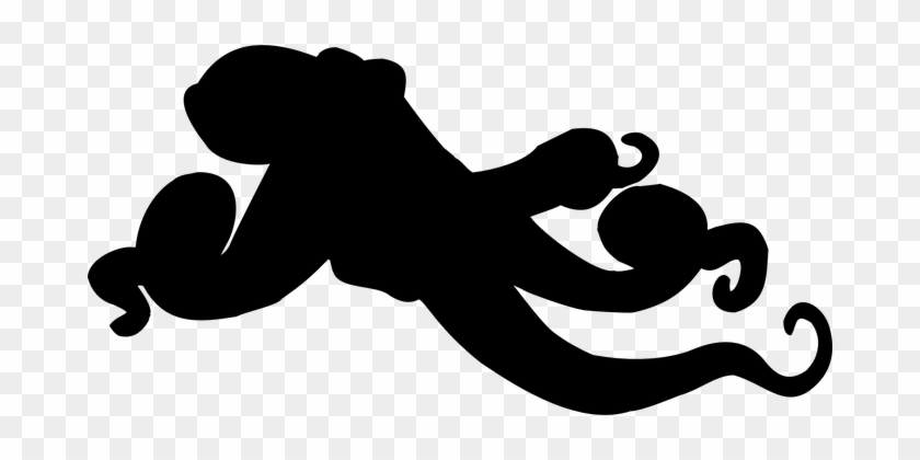 Octopus Kraken Squid Tentacle Calamari Oce - Ocean Life Silhouette #434410