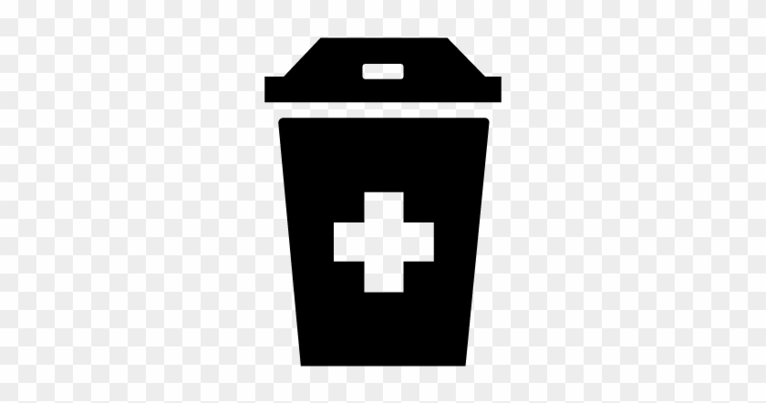 Hospital Trash Can Icon - Cross #434485