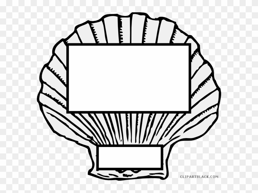 Conch Shell Animal Free Black White Clipart Images - Scallop Shell Clip Art #434621