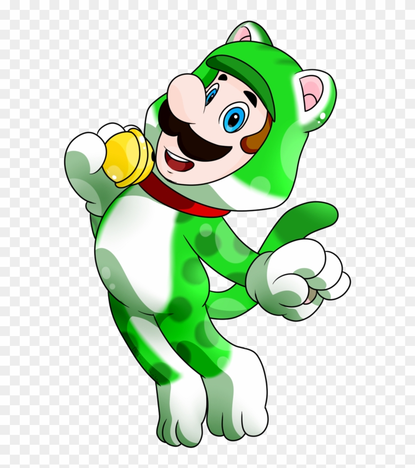 Smb Suits Collab Lucky Cat Luigi By Chivi-chivik - Luigi Cat Suit #434743