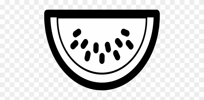 Raspberry Icon Watermelon Black White Line Art Coloring - Watermelon Black And White #434922