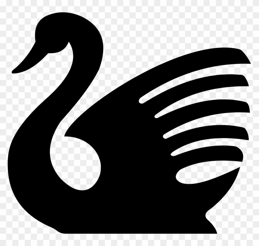 Black Swan Clipart Flying Swan - Swan Silhouette Png #434924