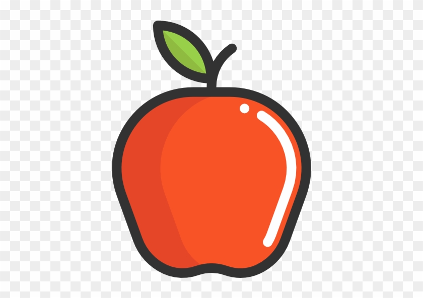 Apple Free Icon - Healthy Food Cartoon Transparent #434926