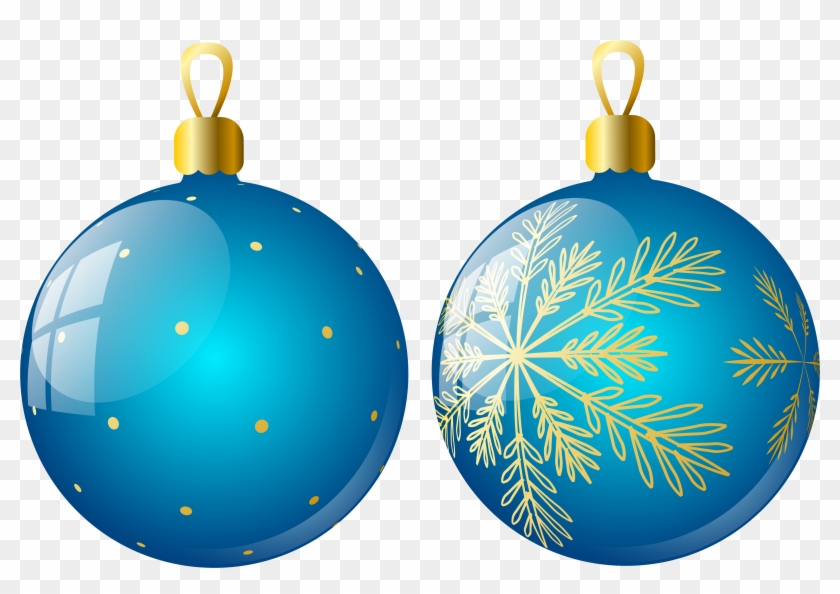 Transparent Two Blue Christmas Balls Ornaments Clipart - Christmas Ornament #434965