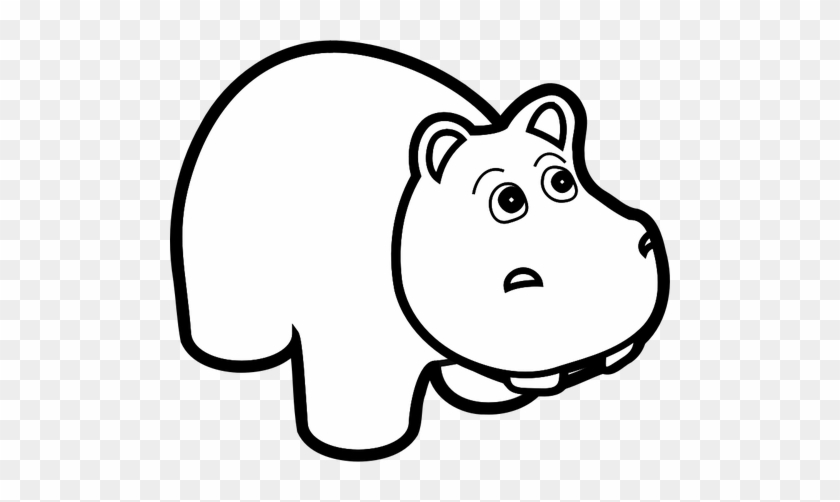 Hippo Clipart - Hippo Clipart Black And White #435078
