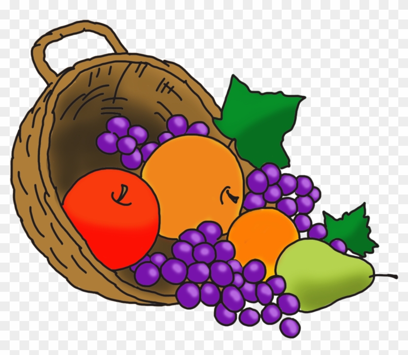 Thanksgiving Cornucopia With Fruits - Thanksgiving Fruit Clip Art #435168