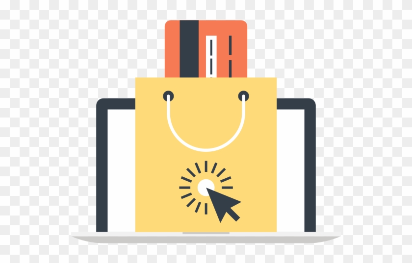 Laptop Shopping Bag E-commerce Icon - Shopping Bag #435195