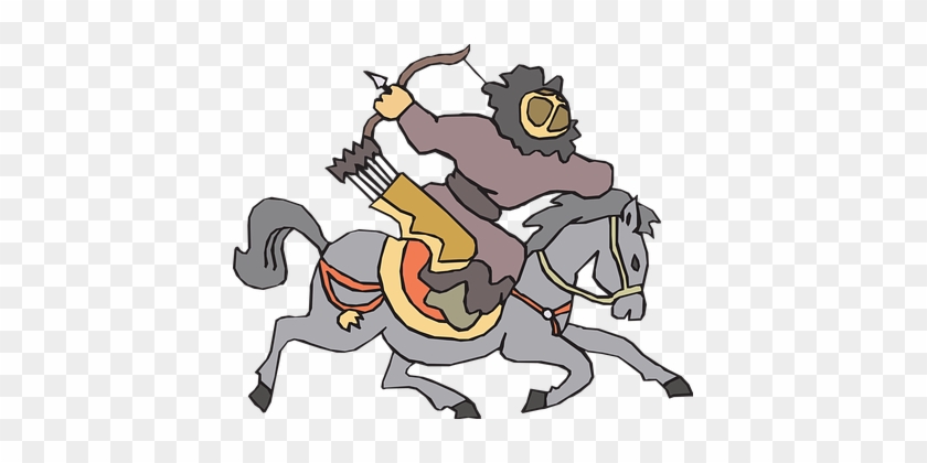 Fantasy, Warrior, Archer, Horse, War - Cartoon #435660