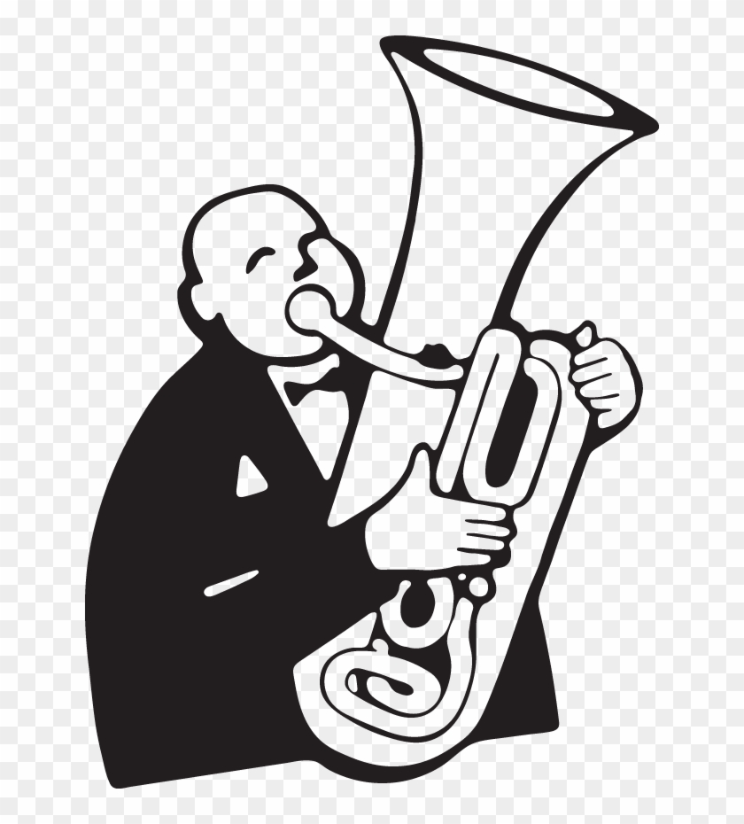 Cartoon Man Playing Tuba - Clip Art #435826